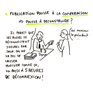 'LA PUBLICATION DES DONNÉES POUSSE À LA COMPARAISON, POUSSE À DÉCONSTRUIRE' - le Président biref ses équipes : 'Il paraît que les Russes se déconnectent 3 heures par jour. On ne va pas se laisser humilier comme ça ! On passe à 5 HEURES DE DÉCONNEXION !' - 'Oui, monsieur le Président...'